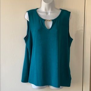 NWT Dana Buchman XL Teal Sleeveless Top